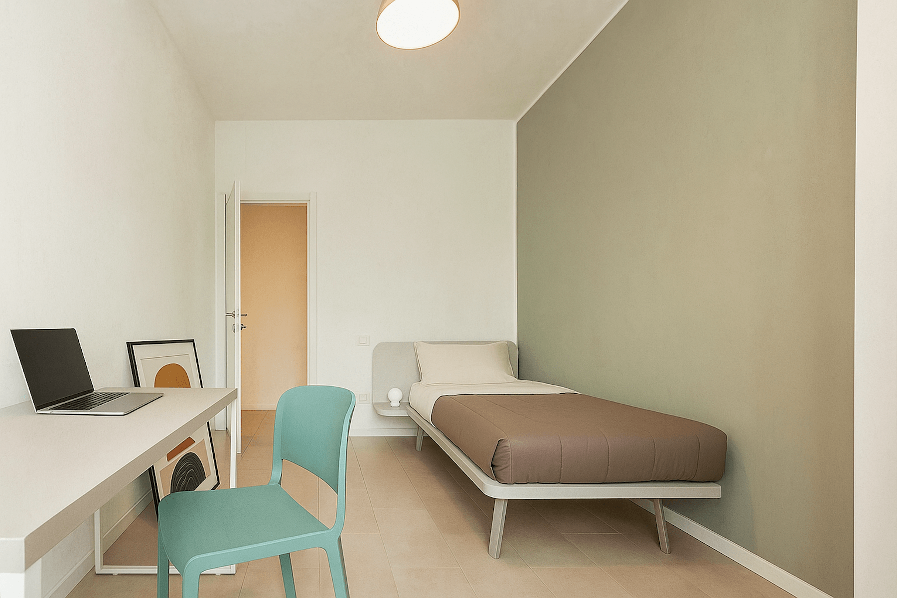 Single room with minimal style