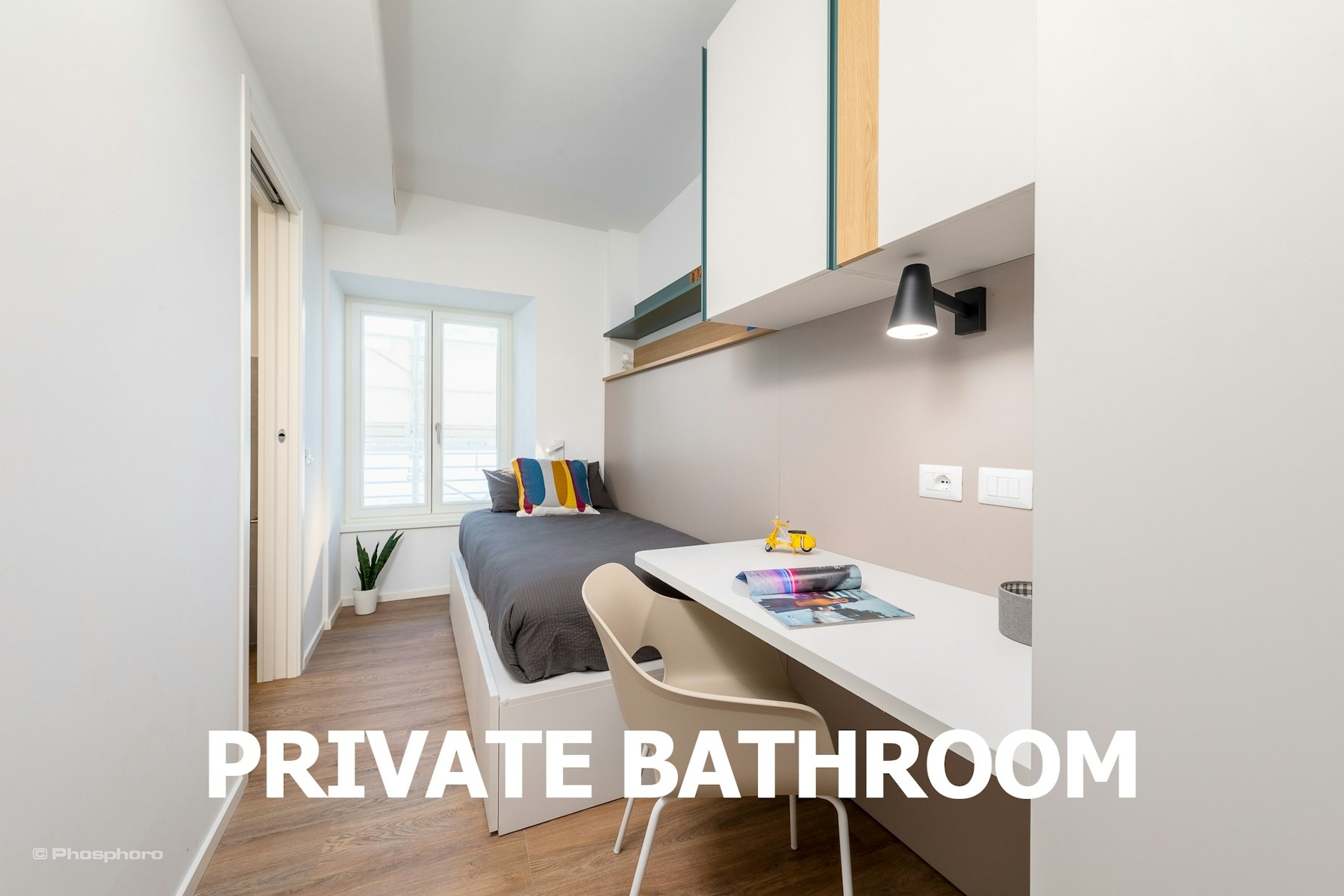 Single Room with Exclusive Bathroom and Air Conditioning